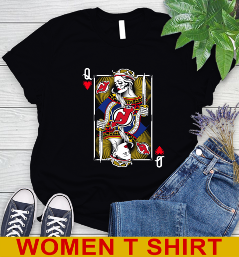 NHL Hockey New Jersey Devils The Queen Of Hearts Card Shirt Women's T-Shirt
