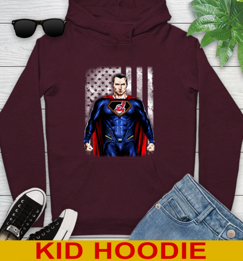 MLB Baseball Cleveland Indians Superman DC Shirt Youth Hoodie - Image 8