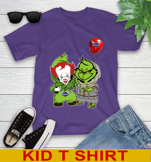 Charlotte Hornets Baby Pennywise Grinch Christmas NBA Basketball Youth T-Shirt 4