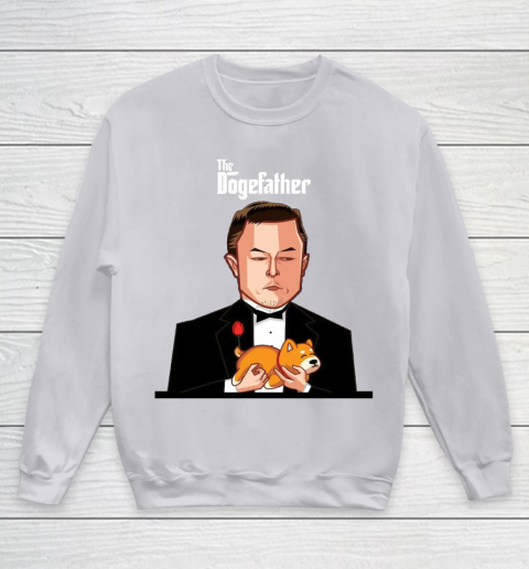 Dogecoin The DogeFather Funny Youth Sweatshirt 3