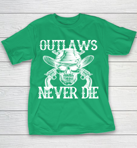 Outlaws Never Die shirt skull biker Youth T-Shirt 3