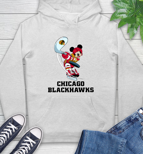NHL Hockey Chicago Blackhawks Cheerful Mickey Mouse Shirt Hoodie 2