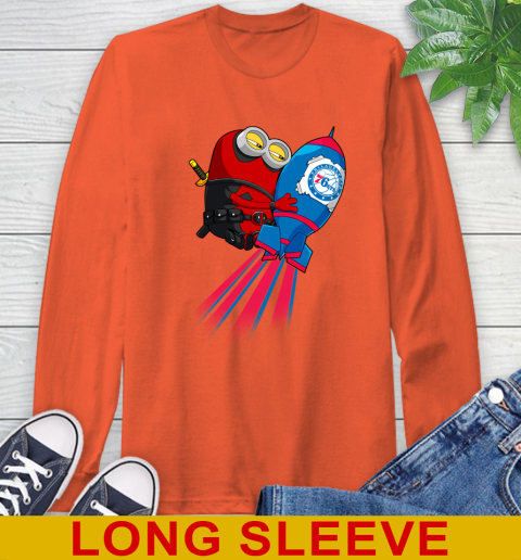 NBA Basketball Philadelphia 76ers Deadpool Minion Marvel Shirt Long Sleeve T-Shirt 4