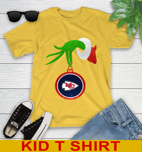 Kansas City Chiefs Grinch Merry Christmas NFL Football Youth T-Shirt 8