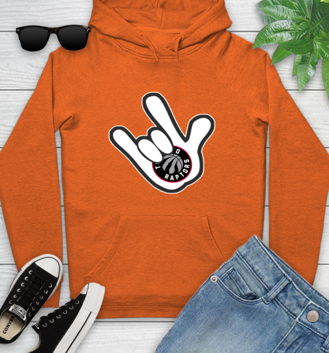 Toronto Raptors NBA Basketball Mickey Rock Hand Disney Youth Hoodie 5