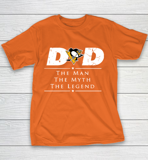 Pittsburgh Penguins NHL Ice Hockey Dad The Man The Myth The Legend Youth T-Shirt 4
