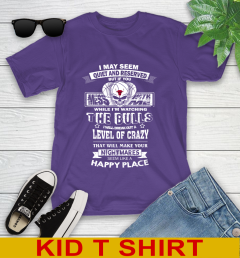 Chicago Bulls NBA Basketball If You Mess With Me While I'm Watching My Team Youth T-Shirt 3