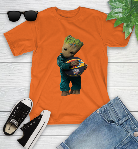 NBA Groot Guardians Of The Galaxy Basketball Sports Oklahoma City Thunder Youth T-Shirt 7