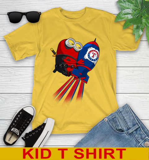 MLB Baseball Texas Rangers Deadpool Minion Marvel Shirt Youth T-Shirt 9