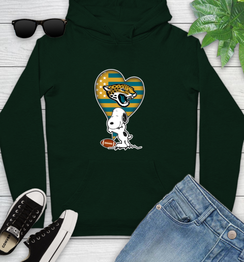 Jacksonville Jaguars NFL Football The Peanuts Movie Adorable Snoopy Youth Hoodie 13
