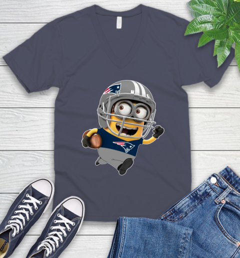 NFL New England Patriots Minions Disney Football Sports V-Neck T-Shirt 9