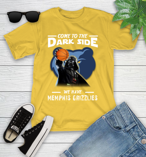 NBA Come To The Dark Side We Have Memphis Grizzlies Star Wars Darth Vader Basketball Youth T-Shirt 10