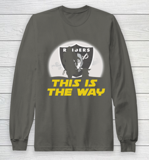 Oakland Raiders NFL Football Star Wars Yoda And Mandalorian This Is The Way Long Sleeve T-Shirt 5