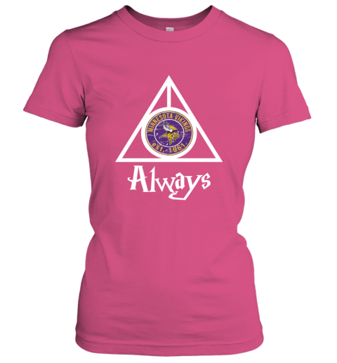 Always Love The Minnesota Vikings x Harry Potter Mashup NFL ruut always love the minnesota vikings x harry potter m ladies t shirt 20 front heliconia