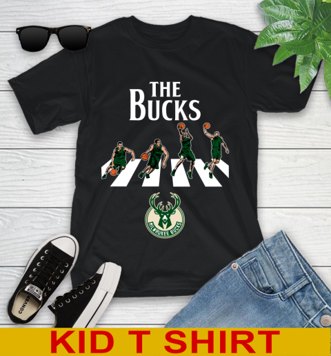 NBA Basketball Milwaukee Bucks The Beatles Rock Band Shirt Youth T-Shirt