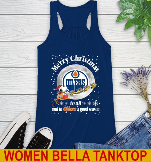 Edmonton Oilers Merry Christmas To All And To Oilers A Good Season NHL Hockey Sports Racerback Tank 7