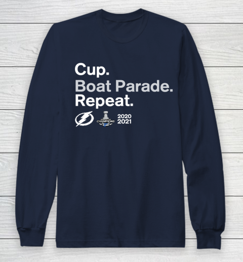 Cup Boat Parade Repeat Tampa bay Lightnings Stanley Hockey 2021 Long Sleeve T-Shirt 2