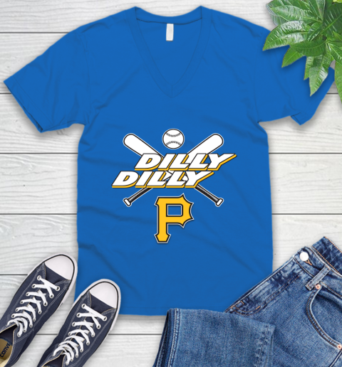 MLB Pittsburgh Pirates Dilly Dilly Baseball Sports V-Neck T-Shirt 6