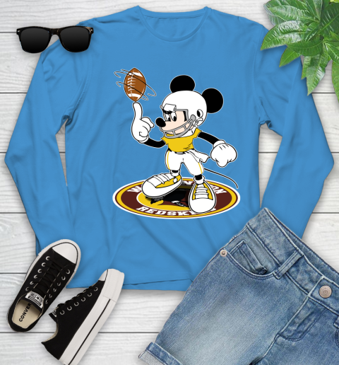 NFL Football Washington Redskins Cheerful Mickey Disney Shirt Youth Long Sleeve 7