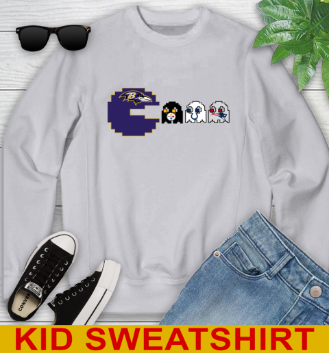 Baltimore Ravens NFL Football Pac Man Champion Youth Sweatshirt 4