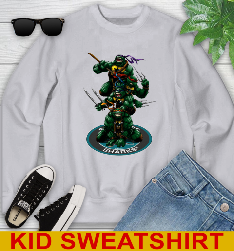 NHL Hockey San Jose Sharks Teenage Mutant Ninja Turtles Shirt Youth Sweatshirt 4