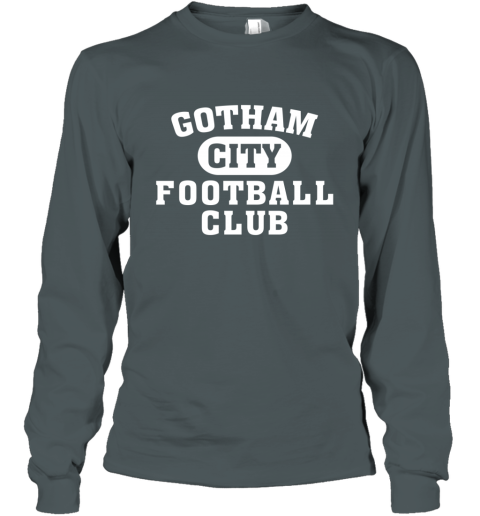 NEW YORK JETS GOTHAM CITY x7sq new york jets gotham city long sleeve tee 14 front dark heather