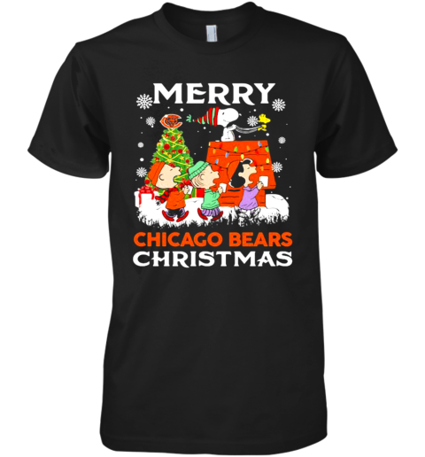 Merry Chicago Bears Christmas Snoopy Peanuts Premium Men's T-Shirt