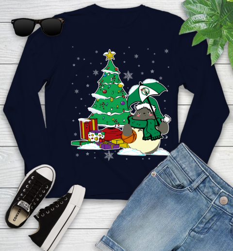 Boston Celtics NBA Basketball Cute Tonari No Totoro Christmas Sports Youth Long Sleeve 3 Boston Celtics NBA Basketball Cute Tonari No Totoro Christmas Sports Youth Long Sleeve - Image 3