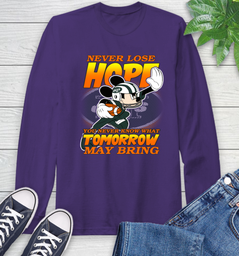 New York Jets NFL Football Mickey Disney Never Lose Hope Long Sleeve T-Shirt 5