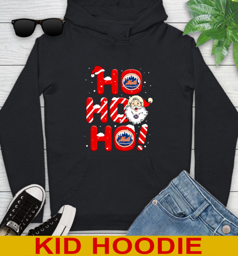New York Mets MLB Baseball Ho Ho Ho Santa Claus Merry Christmas Shirt Youth Hoodie