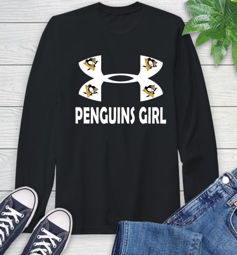 NHL Pittsburgh Penguins Girl Under Armour Hockey Sports Long Sleeve T-Shirt