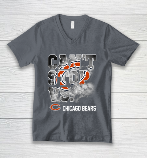 NFL Chicago Bears Can't Stop Vs V-Neck T-Shirt 4