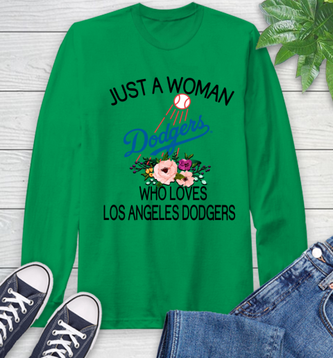 MLB Just A Woman Who Loves Los Angeles Dodgers Baseball Sports Long Sleeve T-Shirt 5