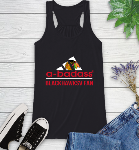 NHL A Badass Chicago Blackhawks Fan Adidas Hockey Sports Racerback Tank