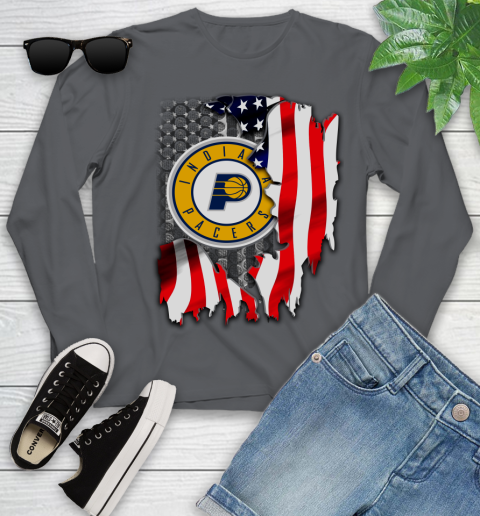 Indiana Pacers NBA Basketball American Flag Youth Long Sleeve - Image 10