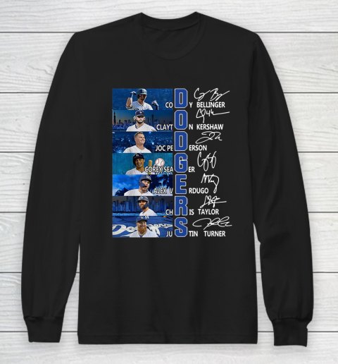 MLB Los Angeles Dodgers Players Aignatures Long Sleeve T-Shirt