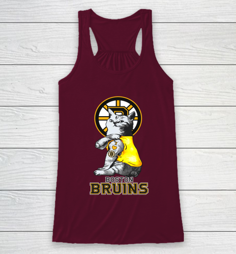 NHL My Cat Loves Boston Bruins Hockey Racerback Tank 2