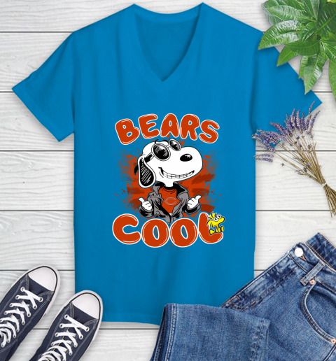 NFL Football Chicago Bears Cool Snoopy Shirt Women's V-Neck T-Shirt 5
