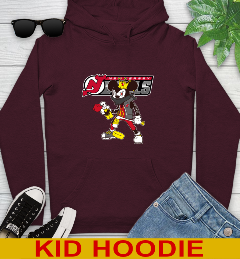 New Jersey Devils NHL Hockey Mickey Peace Sign Sports Youth Hoodie 7