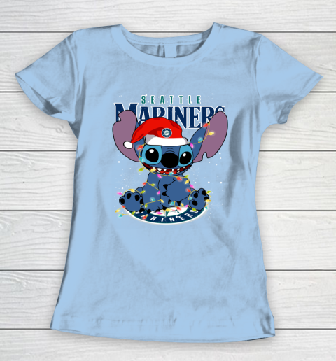 Seattle Mariners MLB noel stitch Baseball Christmas Women's T-Shirt 4