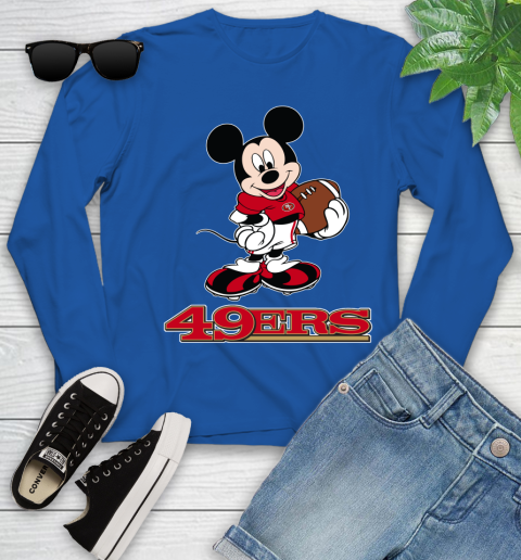 NFL Football San Francisco 49ers Cheerful Mickey Mouse Shirt Youth Long Sleeve 10