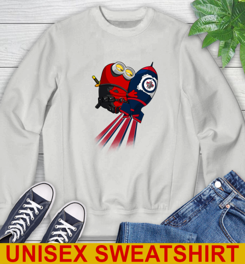 NHL Hockey Winnipeg Jets Deadpool Minion Marvel Shirt Sweatshirt 5