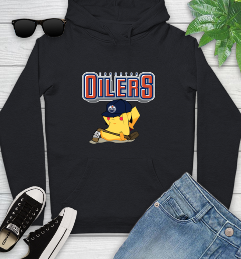 NHL Pikachu Hockey Sports Edmonton Oilers Youth Hoodie 2