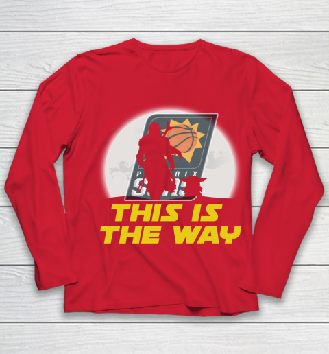 Phoenix Suns NBA Basketball Star Wars Yoda And Mandalorian This Is The Way Youth Long Sleeve 8