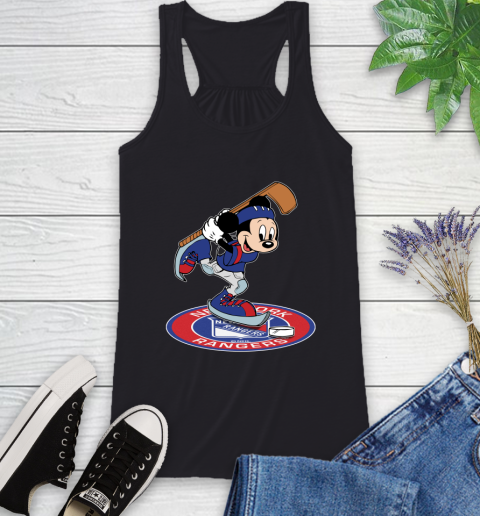 NHL Hockey New York Rangers Cheerful Mickey Disney Shirt Racerback Tank