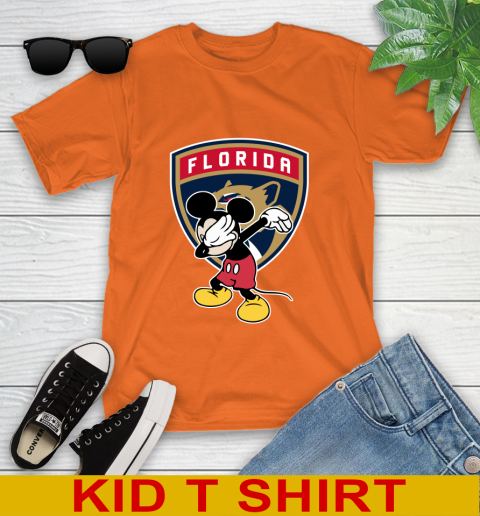 Florida Panthers NHL Hockey Dabbing Mickey Disney Sports Youth T-Shirt 7