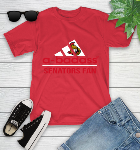 NHL A Badass Ottawa Senators Fan Adidas Hockey Sports Youth T-Shirt 13