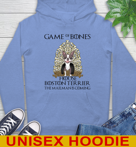 Game of bones house boston terrier dog the mailman is coming tshirt 22