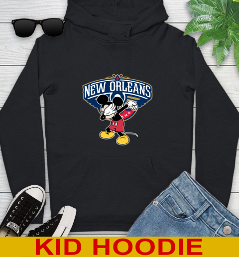 New Orleans Pelicans NBA Basketball Dabbing Mickey Disney Sports Youth Hoodie 2
