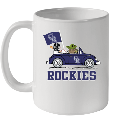 MLB Baseball Colorado Rockies Darth Vader Baby Yoda Driving Star Wars Shirt Ceramic Mug 11oz